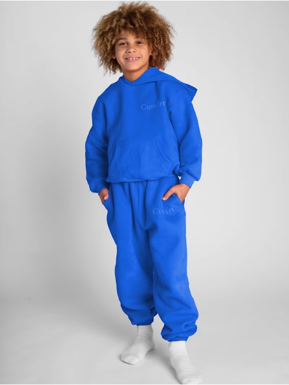 Comfrt Kids Sweatsuit Set, Blue, Sz S